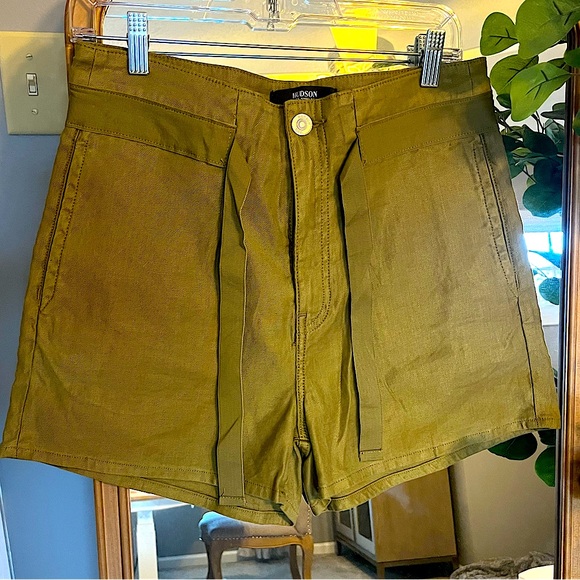 HUDSON Jeans Paperbag Shorts | Green Moss | Size 24 | NWOT - Picture 3 of 8